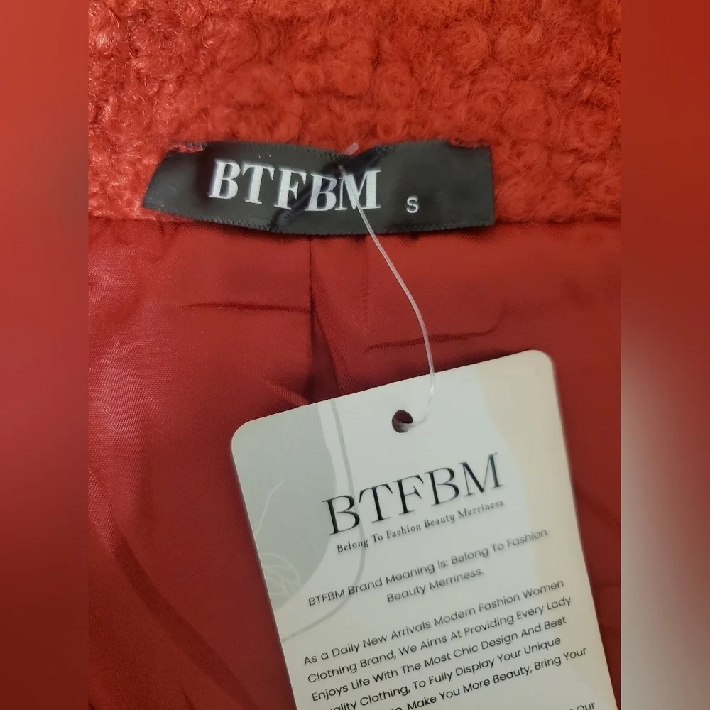 BTFBM 2023 Women's Fashion Fuzzy Fleece Short Jacket Fall Winter Lapel